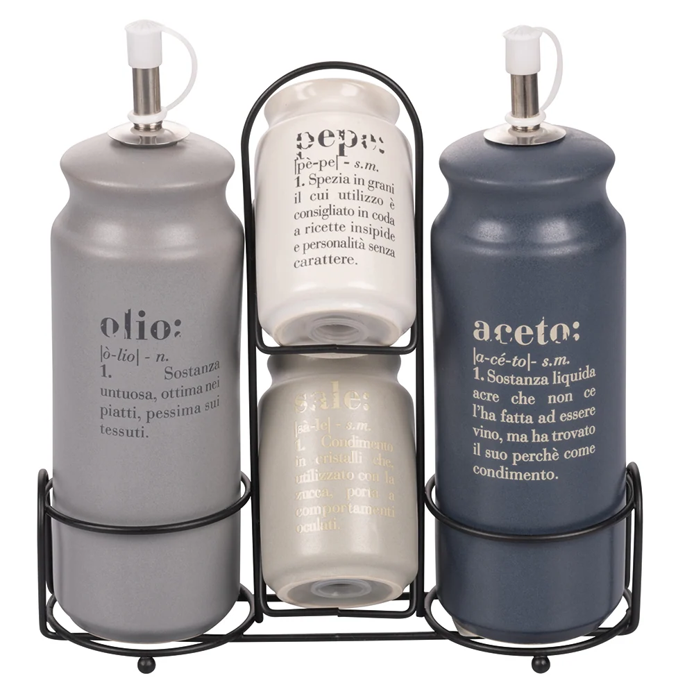 Villa d Este Home Tivoli Set olio, aceto, sale e pepe gres, Victionary )