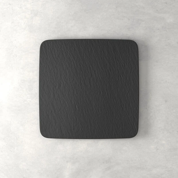 Villeroy & Boch Manufacture Rock Set 6 Piatti Gourmet Quadrati Porcellana 32x32 cm Nero