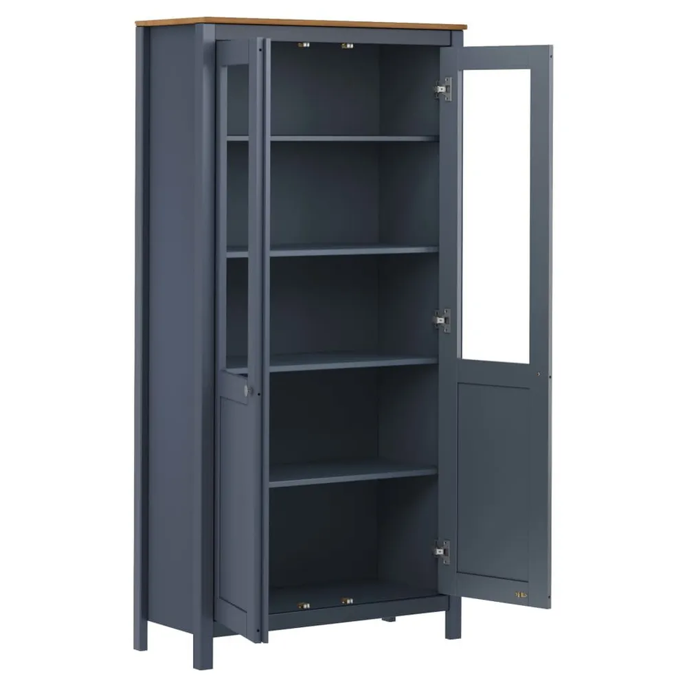 Credenza Alta Hill Grigia 85x37x170,5 cm Legno di Pino