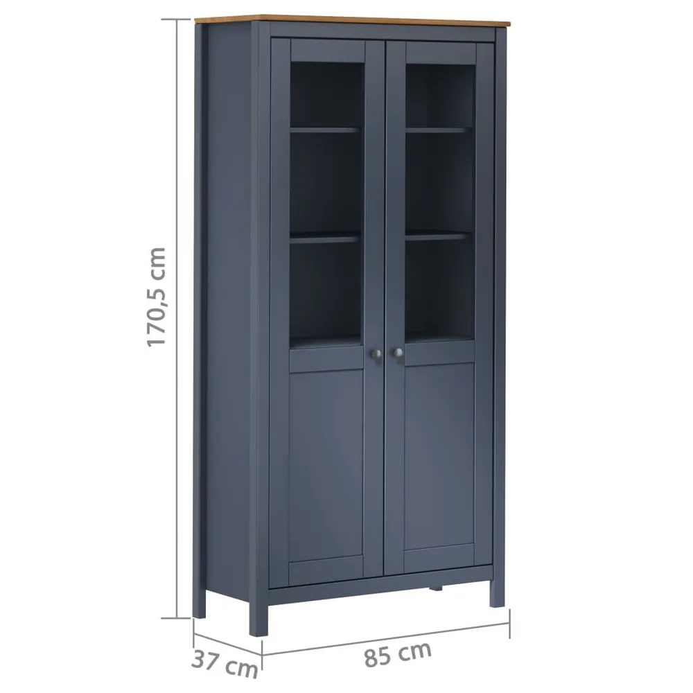 Credenza Alta Hill Grigia 85x37x170,5 cm Legno di Pino