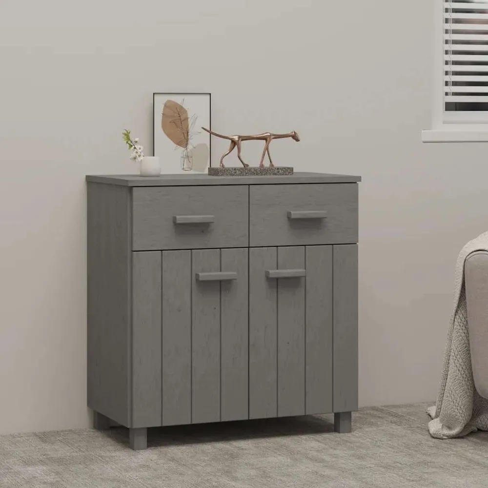 Credenza HAMAR Grigio Palese 79x40x80 cm Legno Massello di Pino