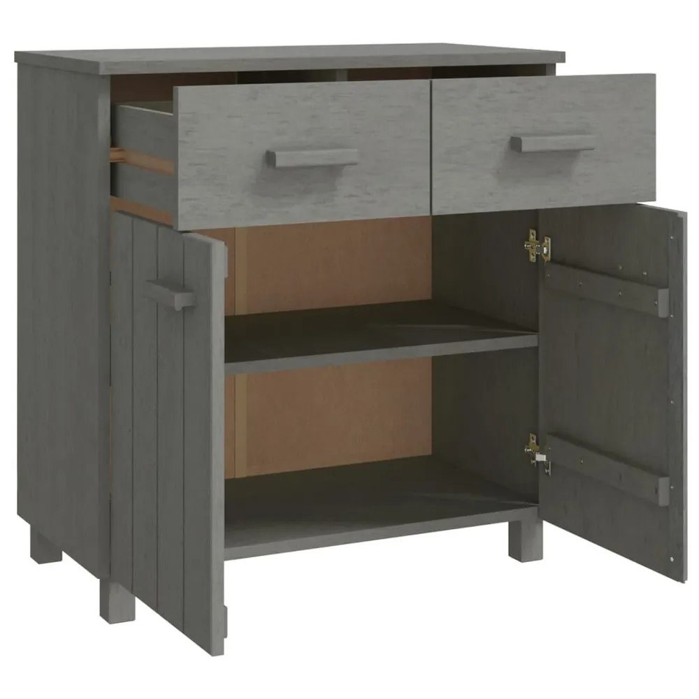 Credenza HAMAR Grigio Palese 79x40x80 cm Legno Massello di Pino