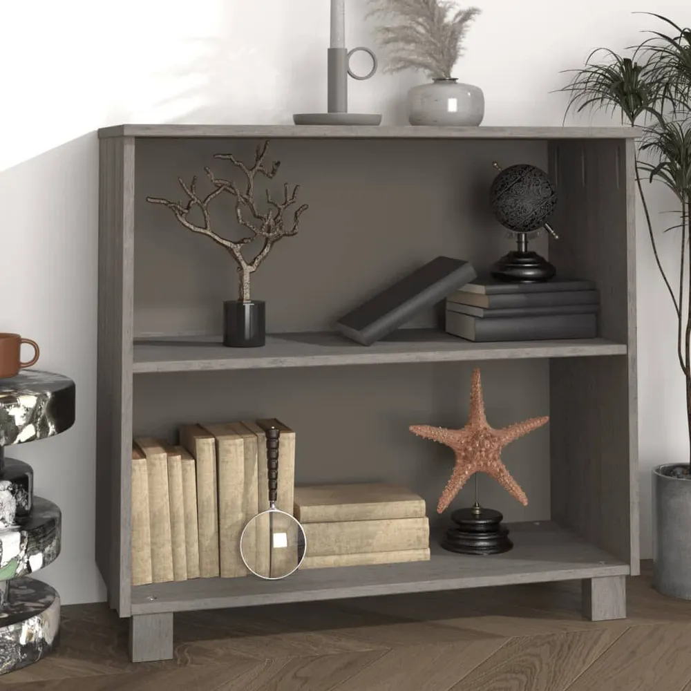 Credenza HAMAR Grigio Trasparente 85x35x80 cm Legno Massello di Pino