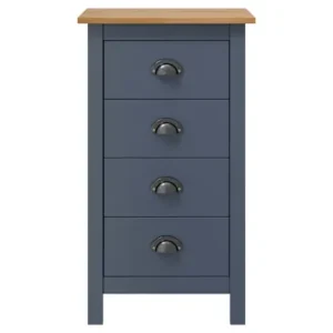 Credenza Hill Grigia 46x35x80 cm Legno Massello di Pino