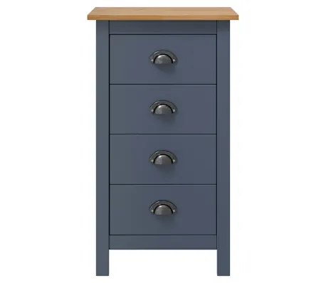 Credenza Hill Grigia 46x35x80 cm Legno Massello di Pino