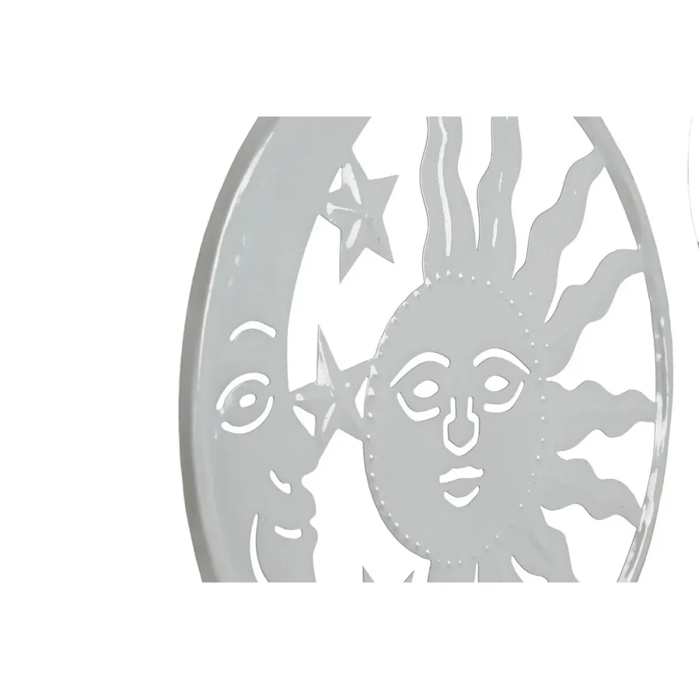 Decorazione pensile Home ESPRIT Azzurro Bianco Grigio Rosa Ferro Luna Sole 33 x 1 x 77 cm (4 Unità)