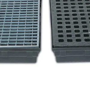 Griglie DENIOS polietilene (PE) per piccoli contenitori KB 40 con volume di raccolta di 40 litri 164-255