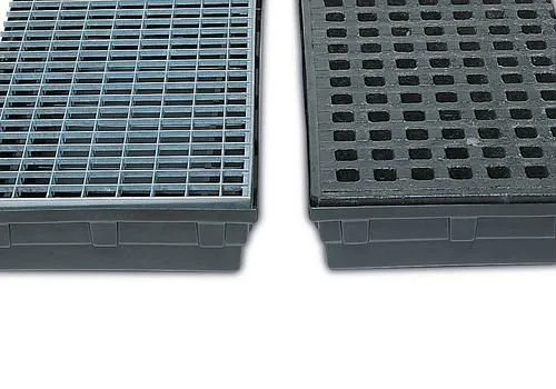 Griglie DENIOS polietilene (PE) per piccoli contenitori KB 40 con volume di raccolta di 40 litri 164-255