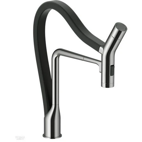 Hamat - KAPO-2000 BNB - Kanta Dual Function Hand Held Pull Off Kitchen Faucet Brushed Nickel and Nero puro Hose