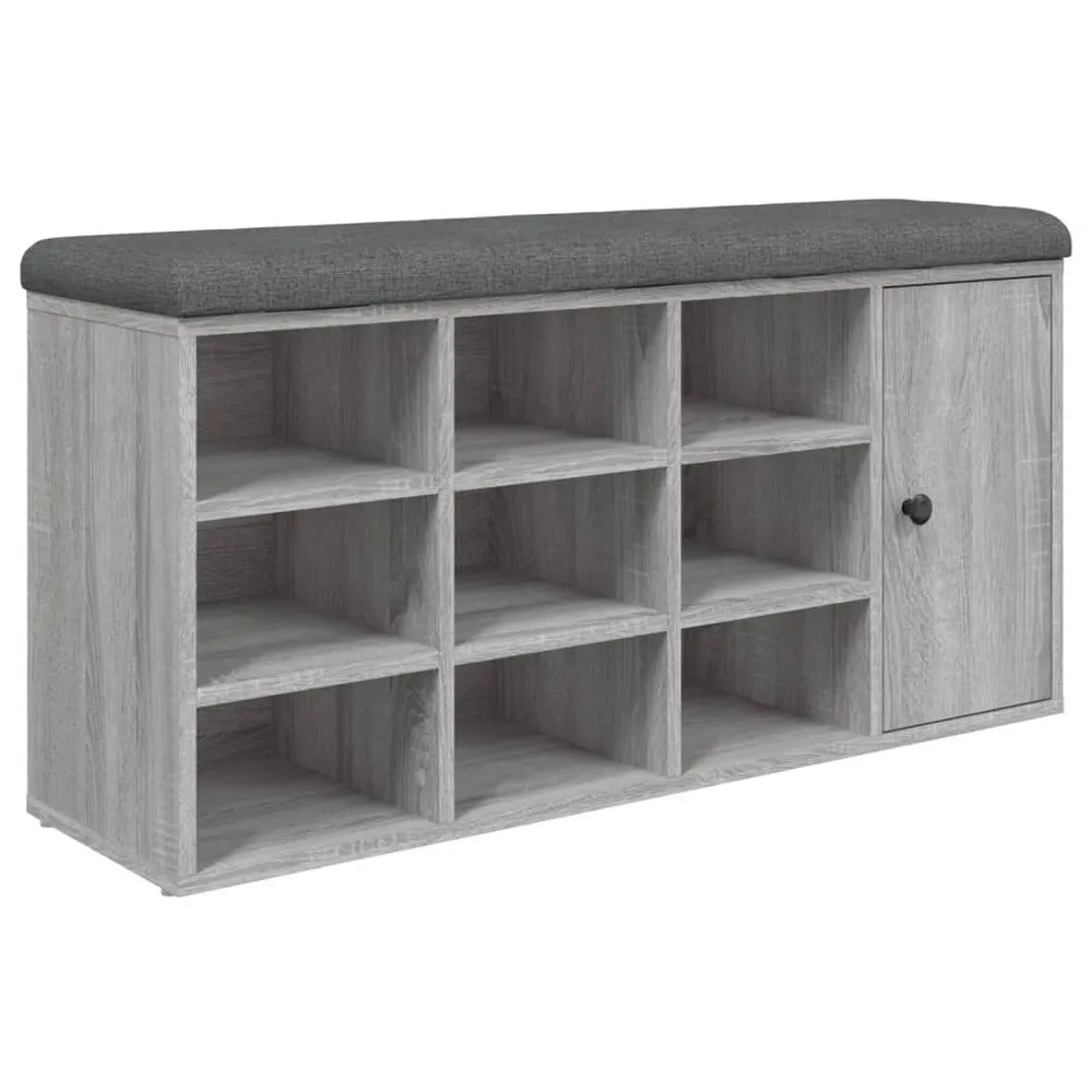 Panca Porta Scarpe Grigio Sonoma 102x32x50 cm Legno Multistrato