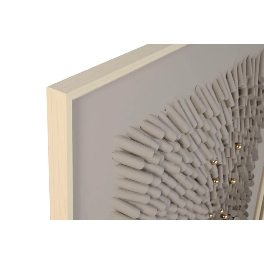 Quadro Home ESPRIT Beige Grigio Astratto Attuale 100 x 3,5 x 100 cm (2 Unità)