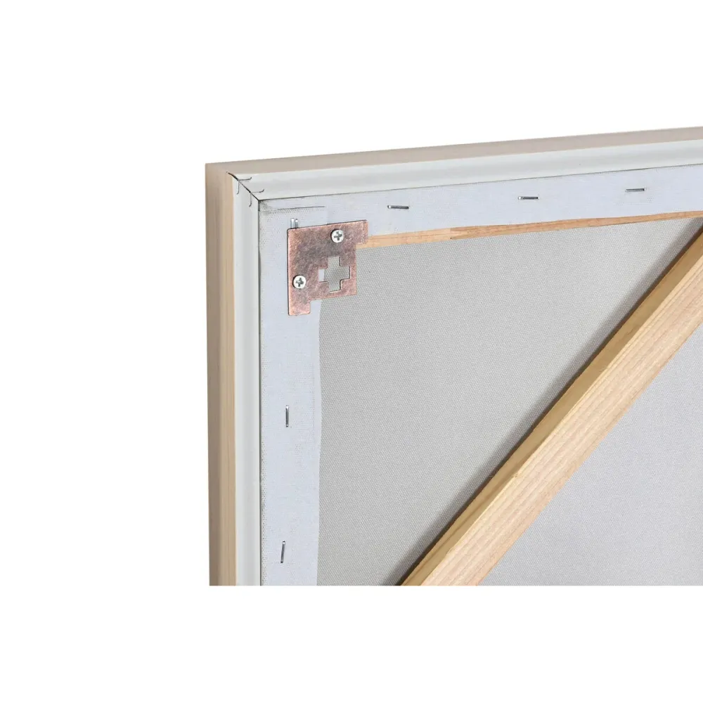 Quadro Home ESPRIT Beige Grigio Astratto Attuale 100 x 3,5 x 100 cm (2 Unità)