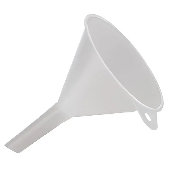 Imbuto APS Ø 8 cm altezza: 105 cm polietilene bianco passaggio: Ø 11 mm con occhiello per appenderlo 30066