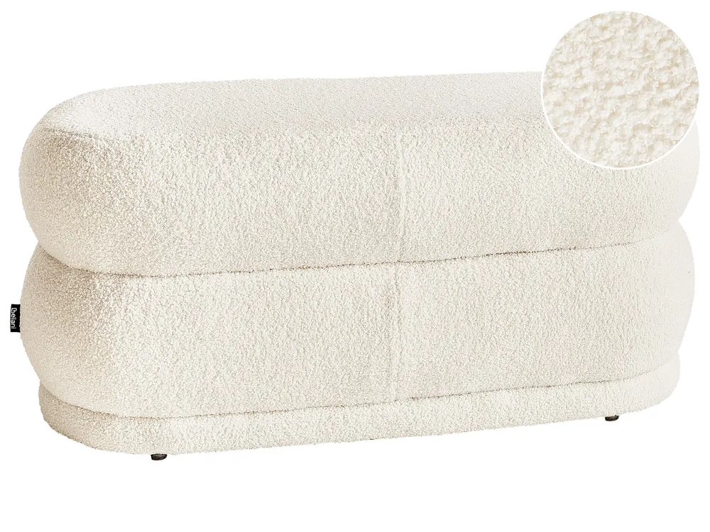 Panca tessuto bouclé bianco ELLENDALE