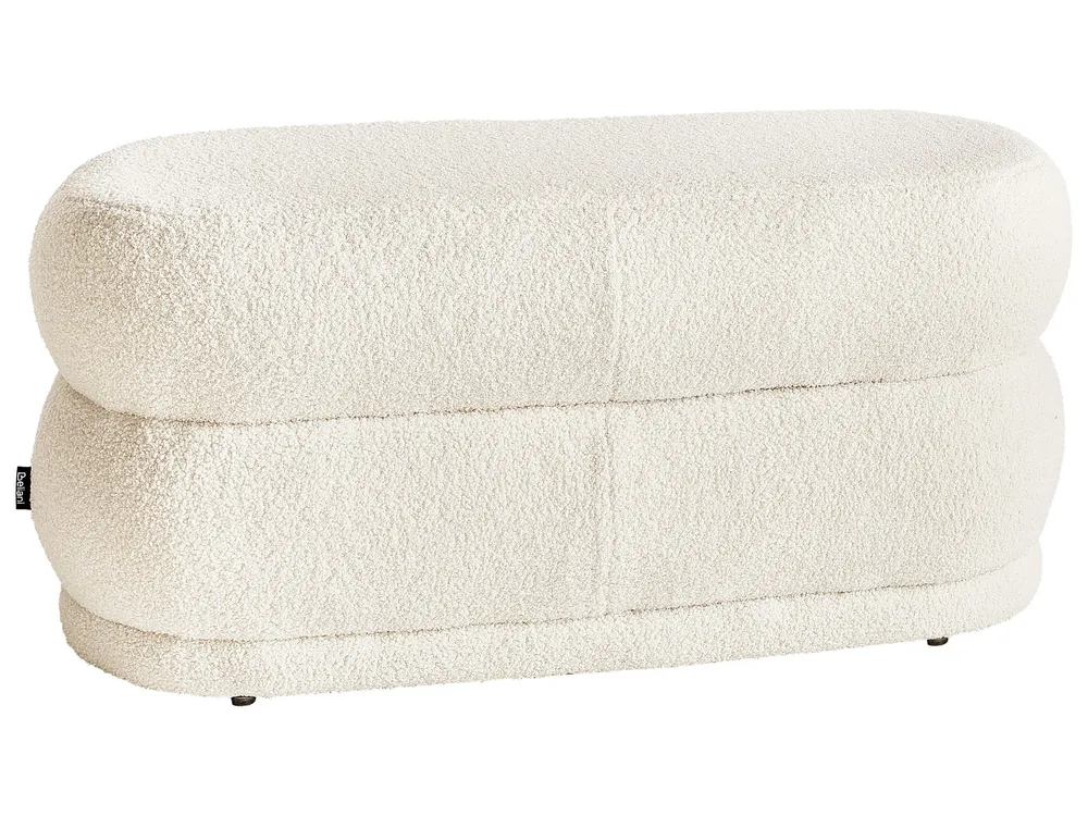 Panca tessuto bouclé bianco ELLENDALE