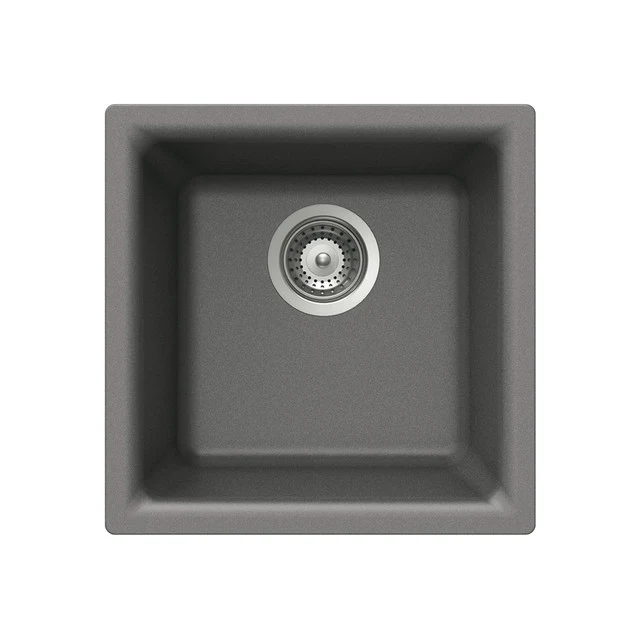 Houzer Quartztone Series 15-3/4" Granite Composite Gemello Mount Bar/Prep Sink - E-100 SLATE