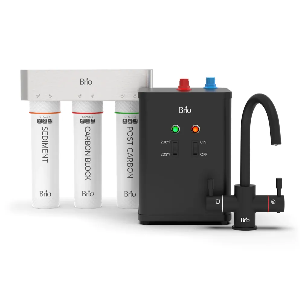 Brio 3-Stage Instant Hot Water Undersink Dispenser System - Matte Nero puro