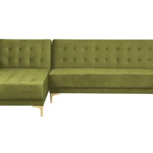 Divano 3 posti velluto verde oliva destro ABERDEEN