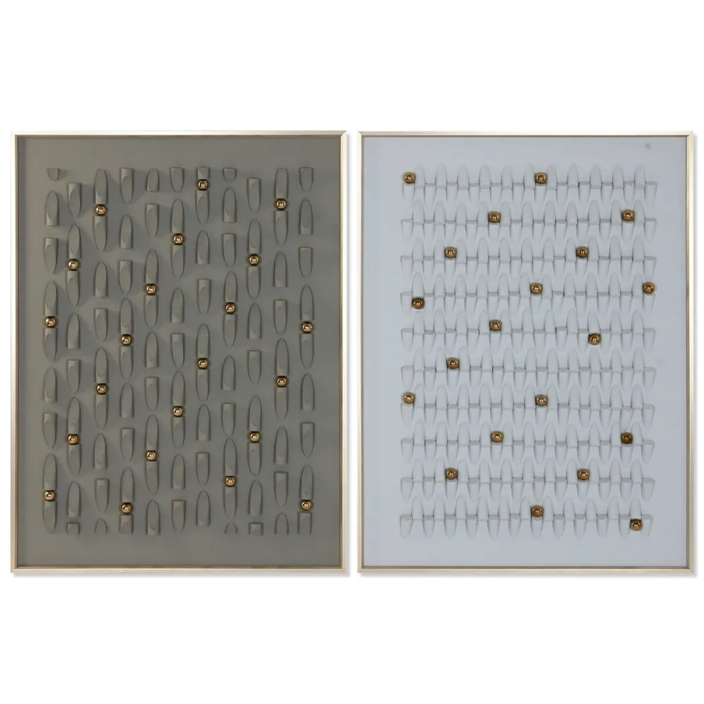 Quadro Home ESPRIT Verde Grigio Astratto Città 90 x 3,5 x 120 cm (2 Unità)