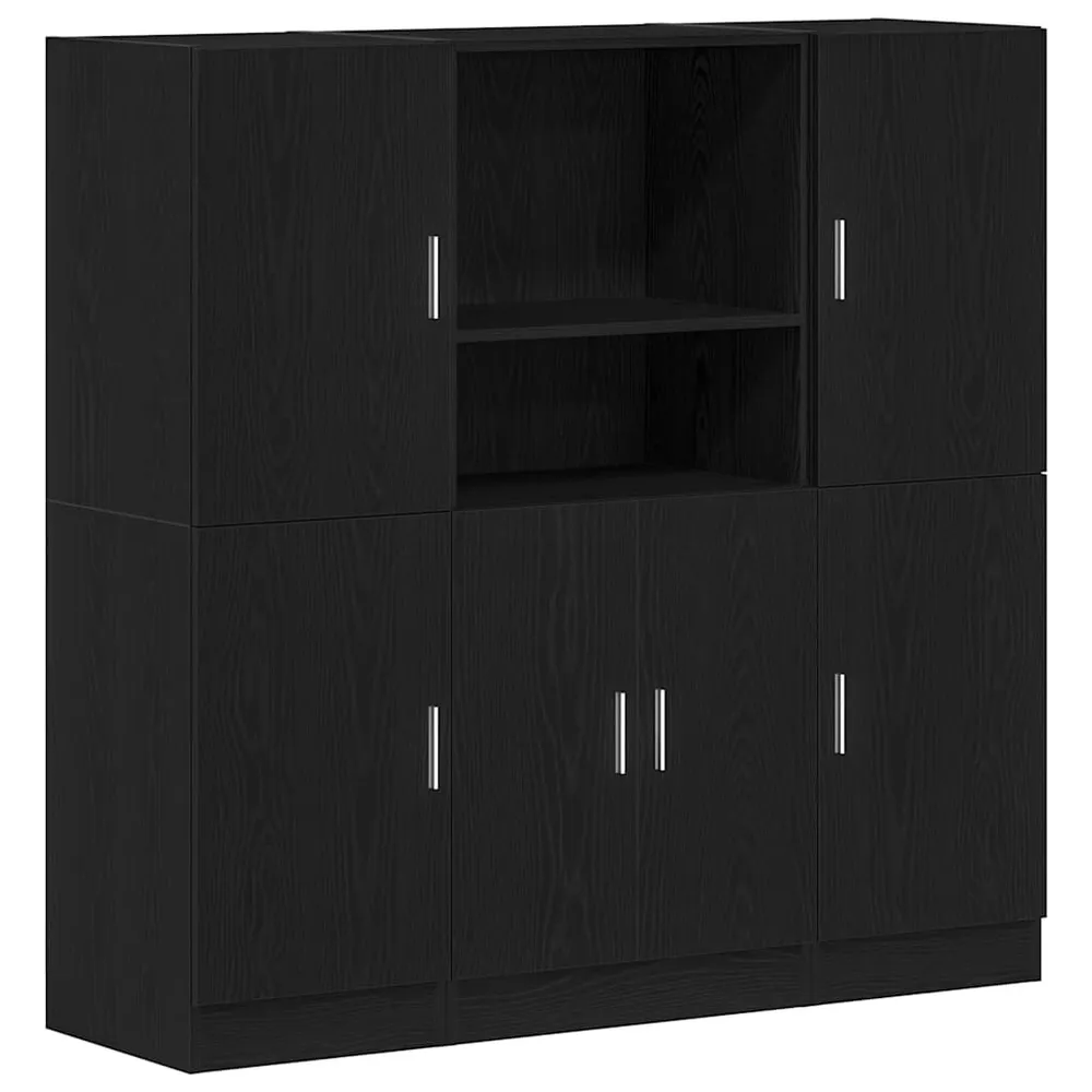 Set di Mobili da Cucina 3 pz Nero Truciolato