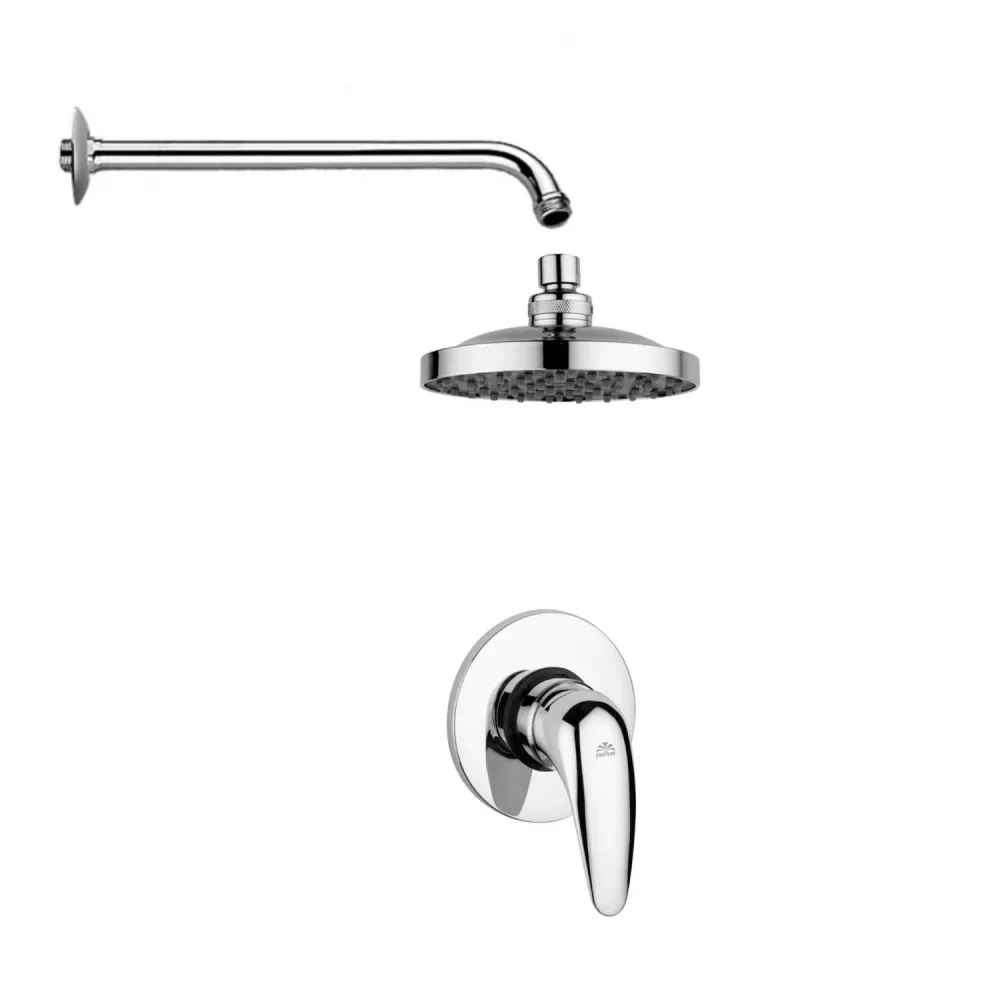 Set Soffione doccia con braccio doccia e miscelatore incasso cromo Paffoni