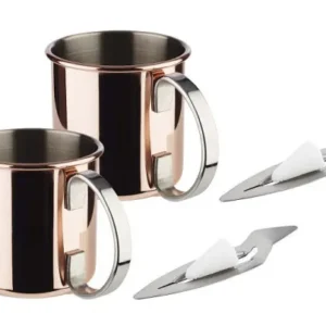 APS Mini Pinze da Fuoco Set 2 composto da: 2 tazze Moscow Mule Ø 9 cm Altezza: 9 cm 045 litri 2 ridotto pinze da fuoco 50...