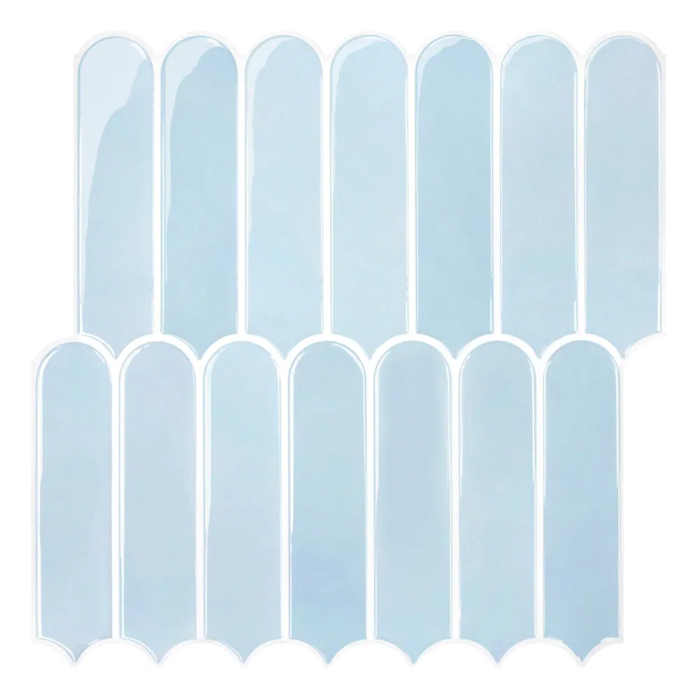 Aqua Blue Fish Scale Peel and Stick Backsplash Tile - Thicker Design