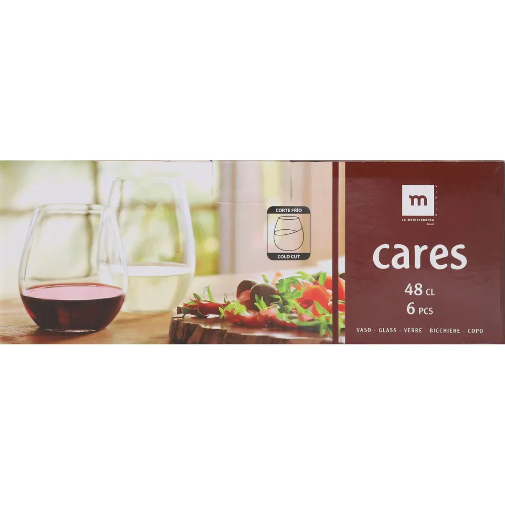 Bicchiere La Mediterránea Cares Trasparente Vetro 480 ml (36 Unità)
