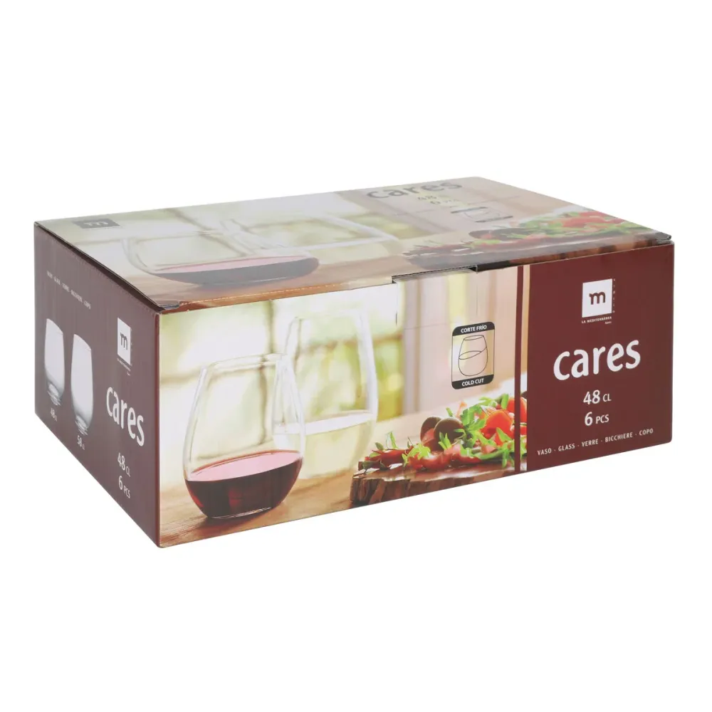 Bicchiere La Mediterránea Cares Trasparente Vetro 480 ml (36 Unità)