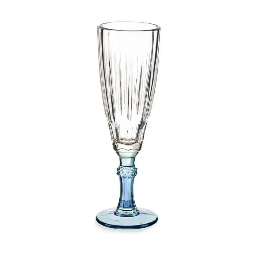 Calice da champagne Vivalto Exotic Azzurro Cristallo 170 ml (6 Unità)
