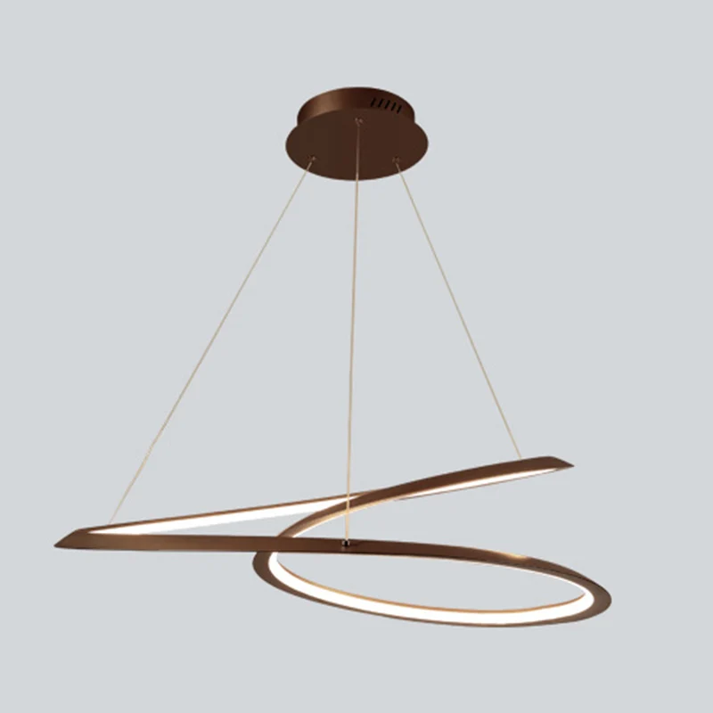 Certificato CE Lampadario sospensione minimalista con lampadario LED metallo con curve senza soluzione di continuità per s...