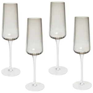 Champagne Flutes QUARTZ Set 4 Grey