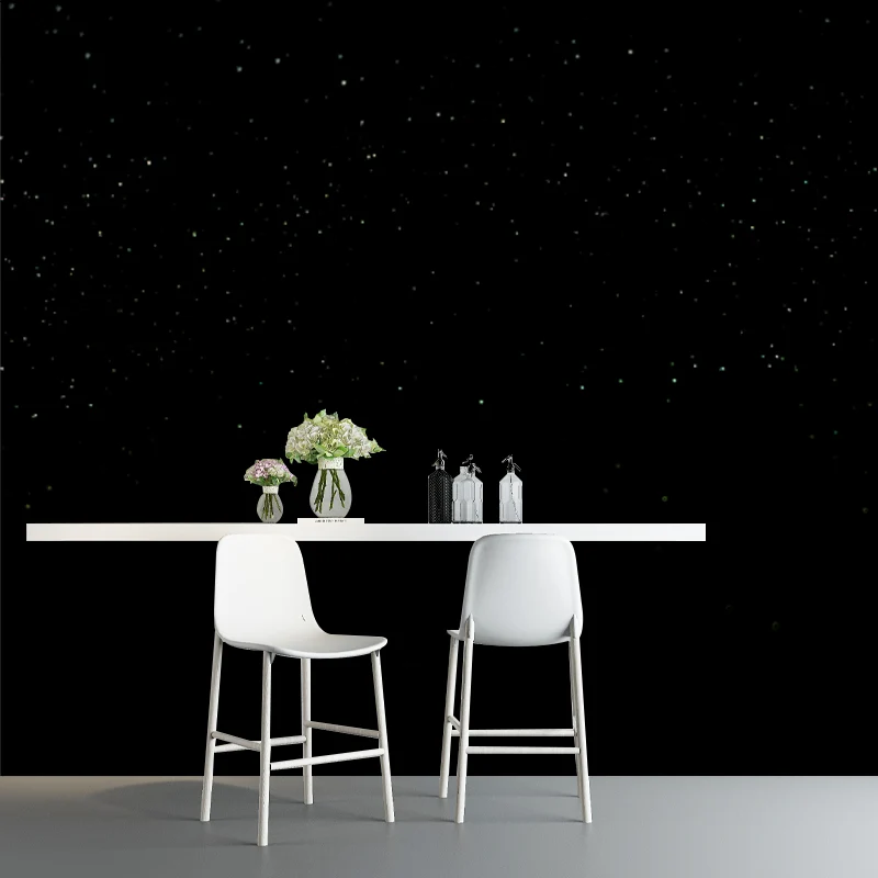 Decorazione murale con stelle sparse antimacchia, contemporanea, tessuto non tessuto, realizzata su misura