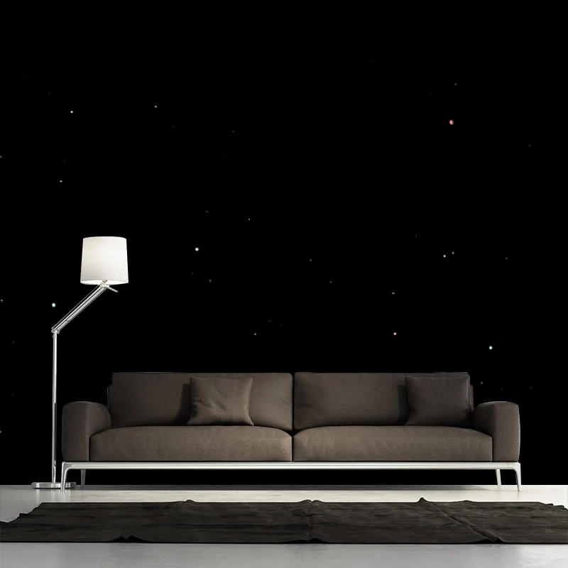 Decorazione murale con stelle sparse antimacchia, contemporanea, tessuto non tessuto, realizzata su misura
