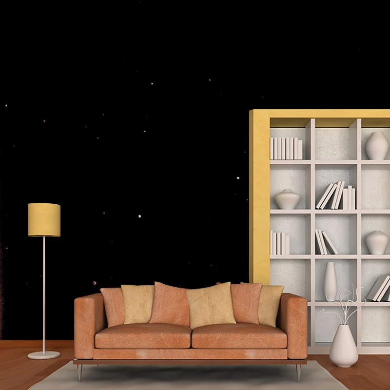 Decorazione murale con stelle sparse antimacchia, contemporanea, tessuto non tessuto, realizzata su misura