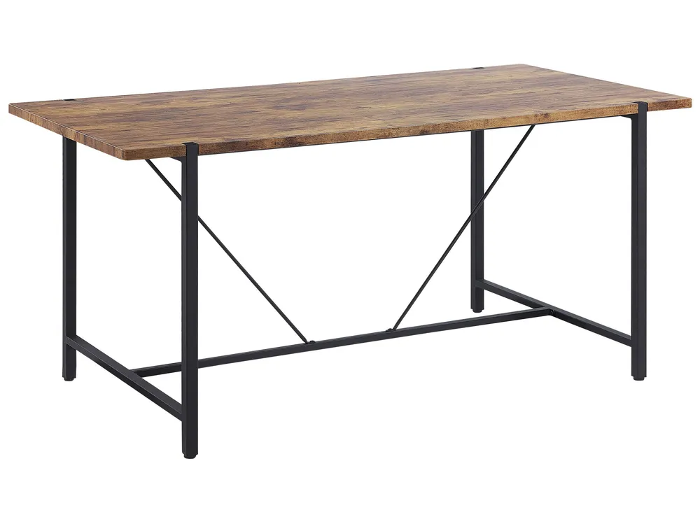 Dining Table 160 x 80 cm Dark Wood Nero puro SARITAS