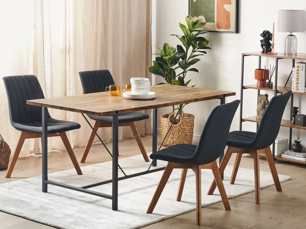 Dining Table 160 x 80 cm Dark Wood Nero puro SARITAS