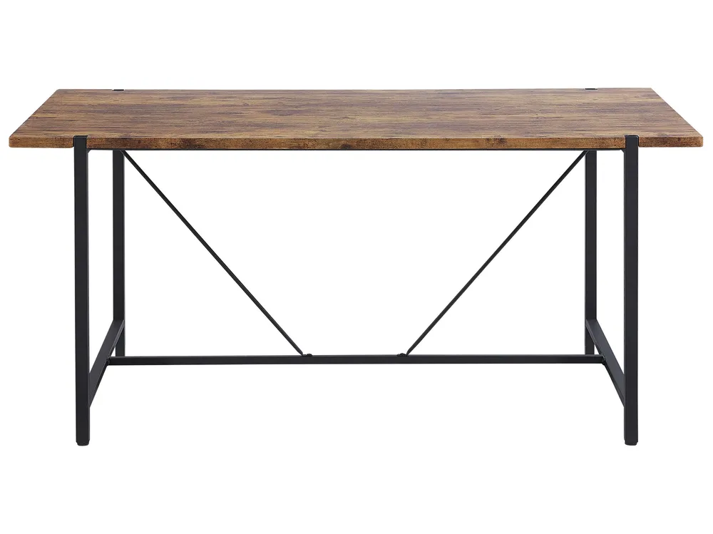Dining Table 160 x 80 cm Dark Wood Nero puro SARITAS
