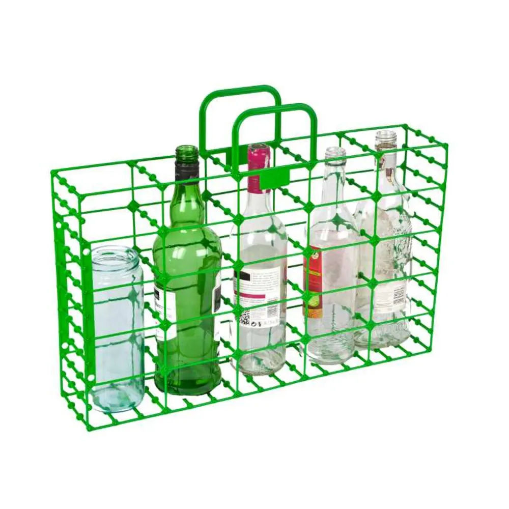 ECORACK Recycling Glass Waste Bottle Jar Rack Holder Caddy vetro 5 Slots Compartments Sorting Segregation