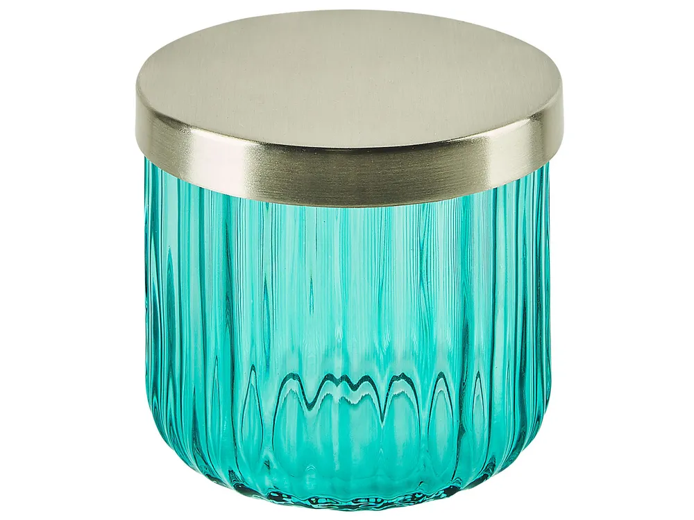 Glass 4-Piece Bathroom Accessories Set Blue TECATE