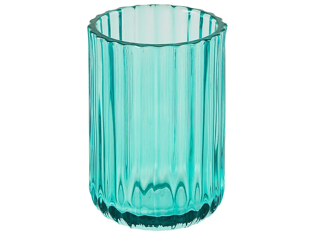 Glass 4-Piece Bathroom Accessories Set Blue TECATE