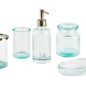 Glass 5-Piece Bathroom Accessories Set Green AMARGA