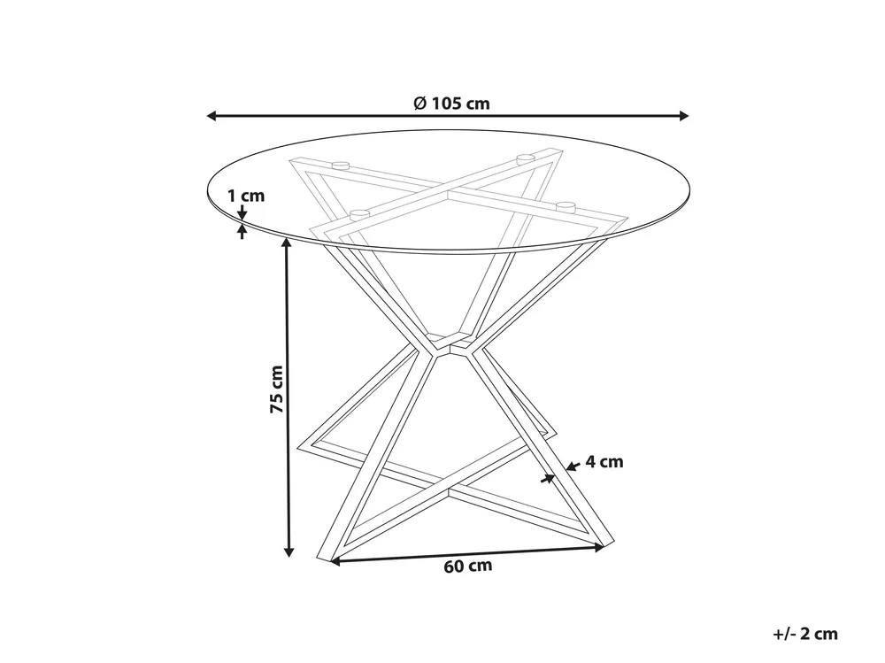Glass Top Round Dining Table ⌀ 105 cm Silver BOSCO