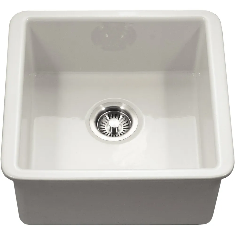 Hamat - CHE-1717BU-BQ - Undermount Fireclay Bar Sink, Biscuit