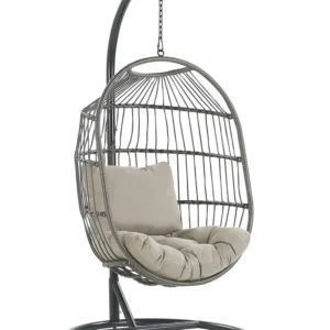 Hanging Chair Stand ALBA PE Rattan Nero notte