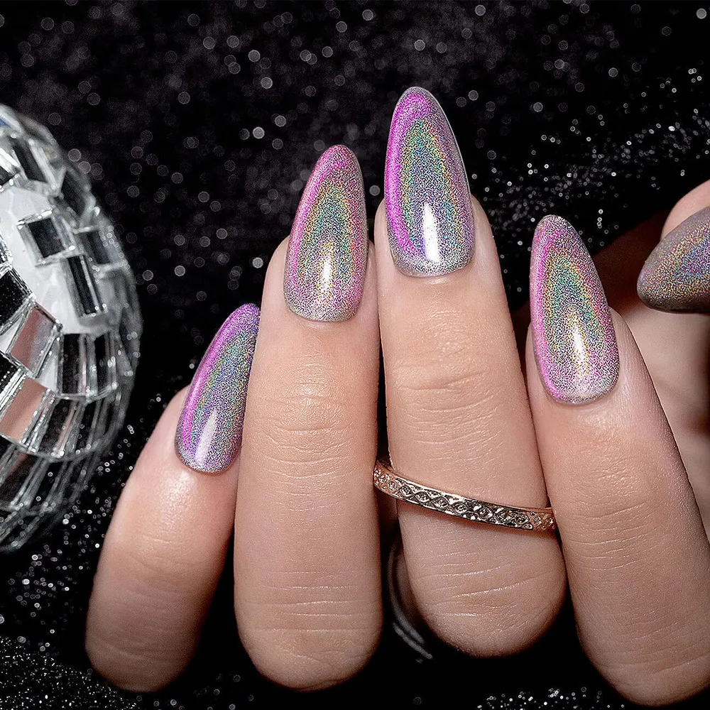 2 1 Holographic Iridato Galaxy Cat Eye Gel Polish - TPO HEMA Free 6 Colors Set 7.5ml