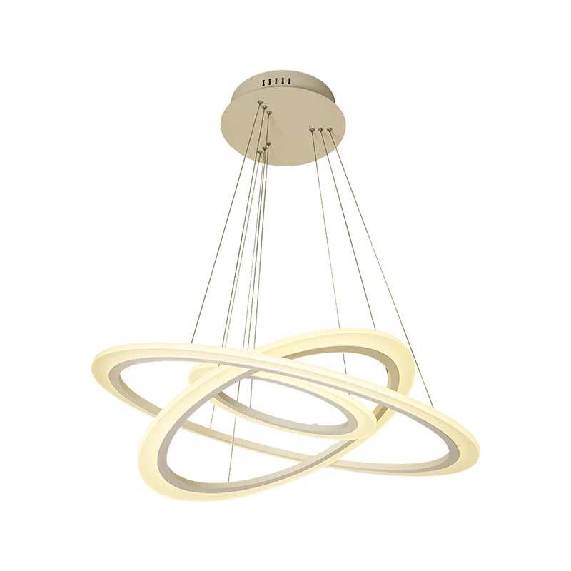 Lampadario sospensione cerchio stile basilare Lampadario sospensione LED per sala da pranzo acrilico bianco