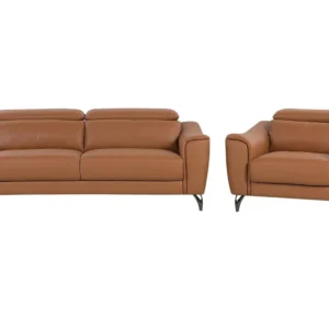 Leather Living Room Set Golden Brown NARWIK