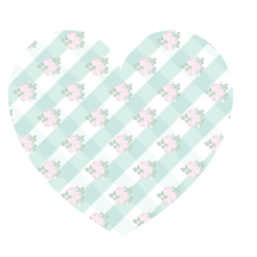 Manteles individuales en forma de corazón Shabby de Vichy - 3 colores disponibles