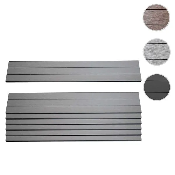 Mendler set di 7 lamelle per frangivista WPC Sarthe pannelli protezione dal vento circa 1qm 90cm grigio 76237+76240